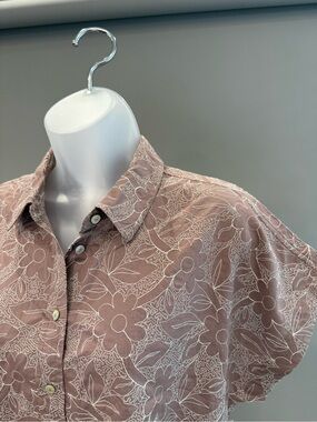 Madewell Dusty Rose Embroidered Floral Crop Top
